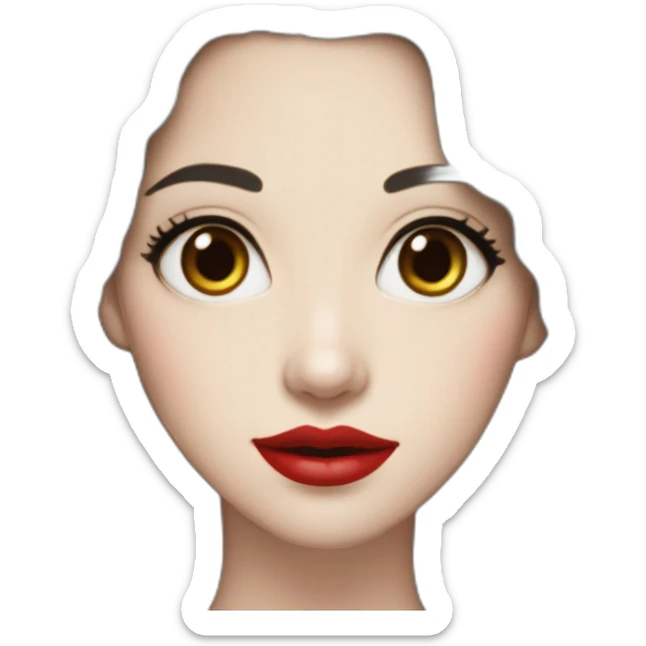 Beautiful woman,Black hair,wavy hair，long hair,White skin,oval face,big eyes,Blackeyes,Red lips,Chinese sticker