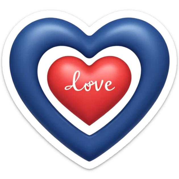 Dark Blue heart with the words Love You Ry in the middle  sticker
