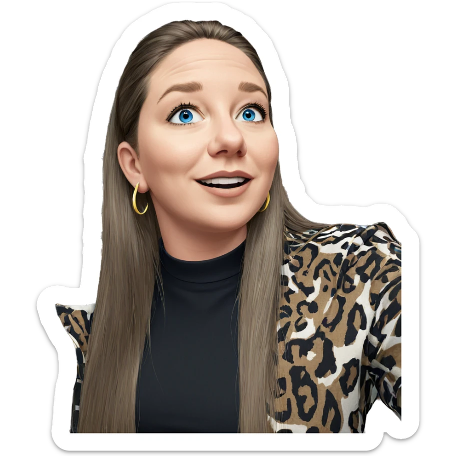 girl with blue eyes indoors sticker