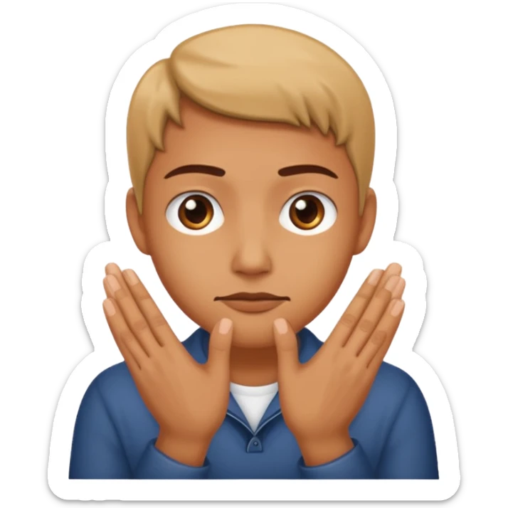 Une personne qui se frotte les mains avec un regard suspect  sticker