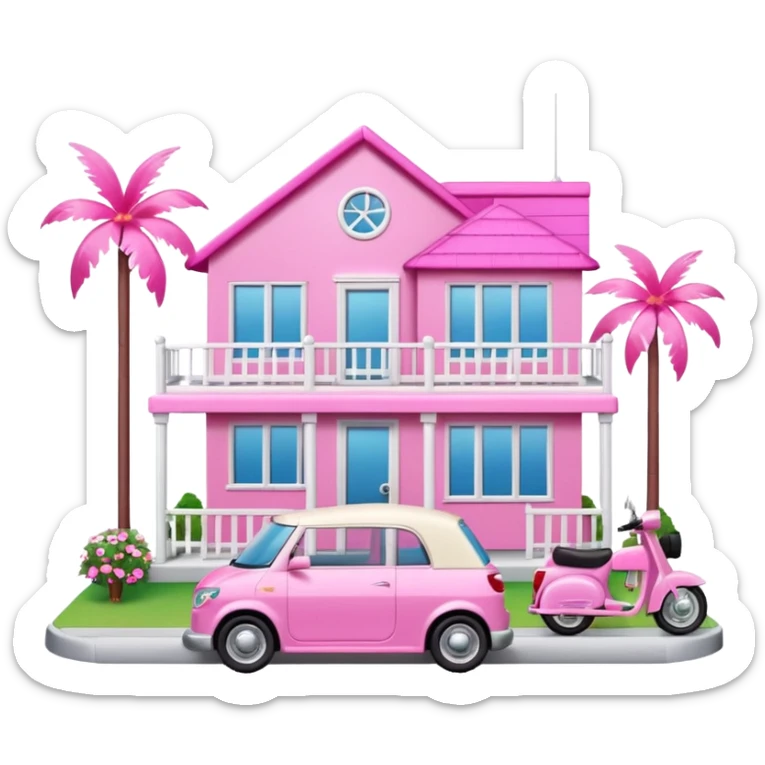 Barbie dream house Caravan motorbike tuk tuk  sticker