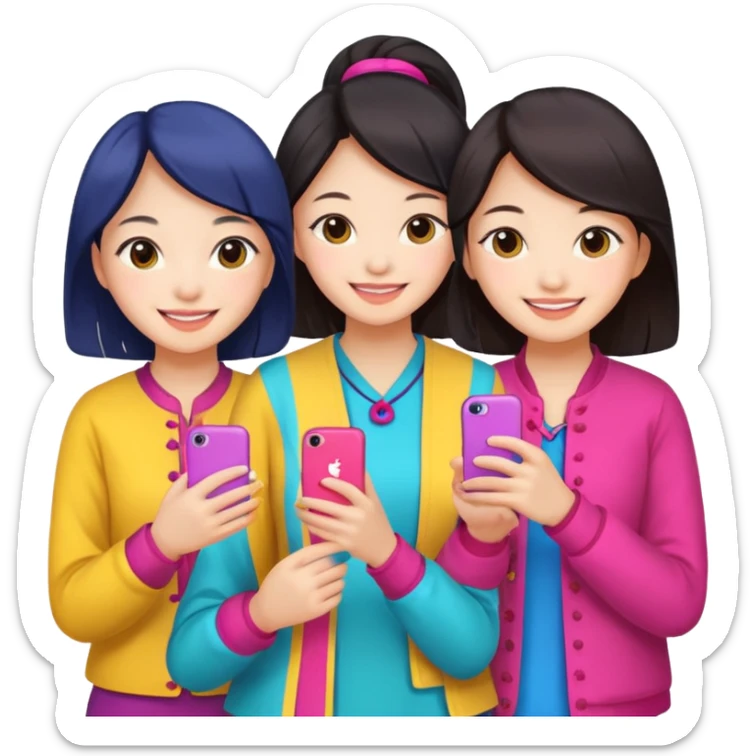 a group of friends who are female and all chinese from Hong Kong sticker