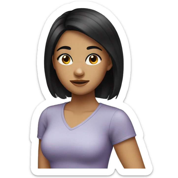 A girl with black hair sticker