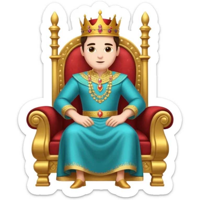 Beautiful King👑 image setting on chair wear a beautiful dress and in beautiful mahal sticker