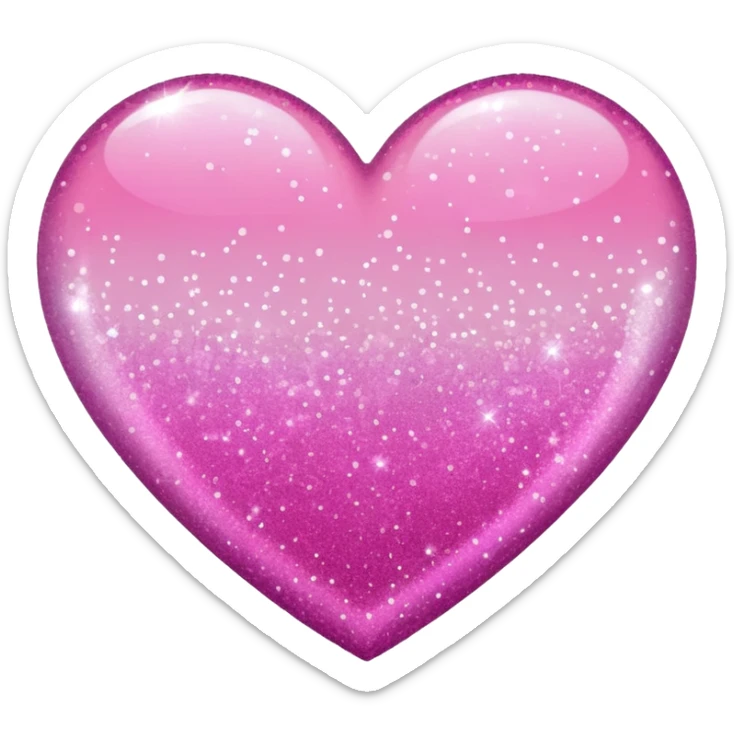 glitter heart in shades of only pink that ombres sticker