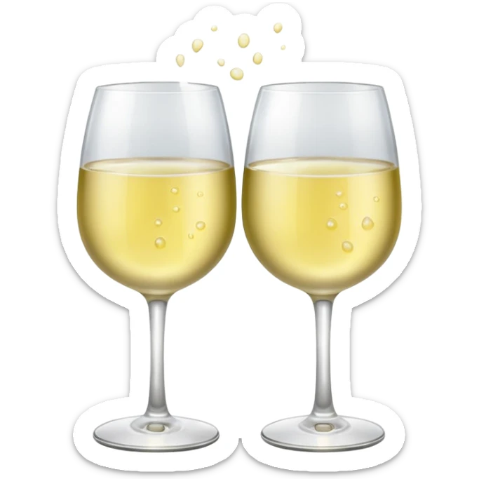 A picture of two glasses of white wine cheering sticker