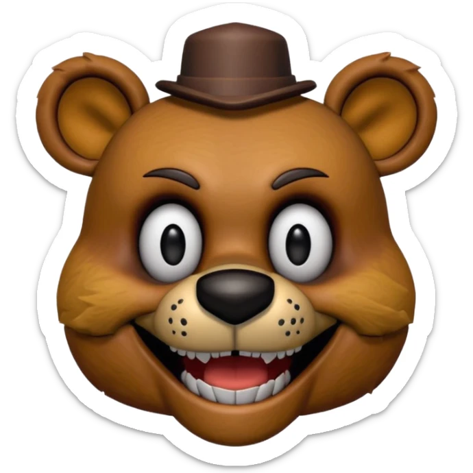 The head of Freddy Fazbear of five nights at Freddy sticker