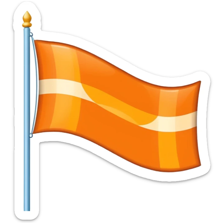 I want a flag made up of orange, light brown, white, sky blue, and blue. sticker