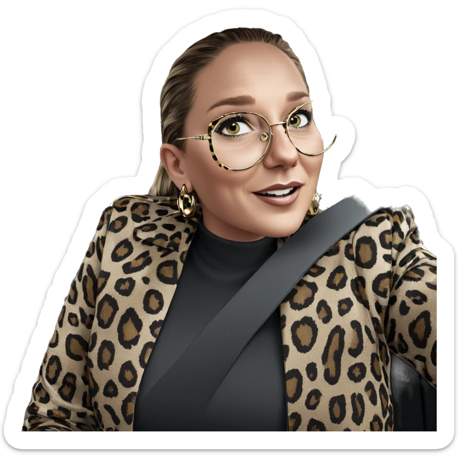 girl in leopard print car sticker