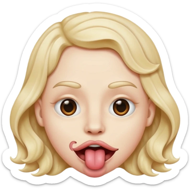 Ojos en forma de equis boca ondulada y con lengua afuera del lado izquierdo como el logo de nirvana sticker