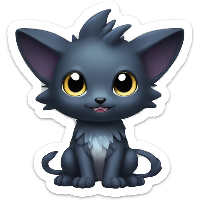 Cute cool shiny fantasy dark-themed animal hybrid Fakemon full body sticker