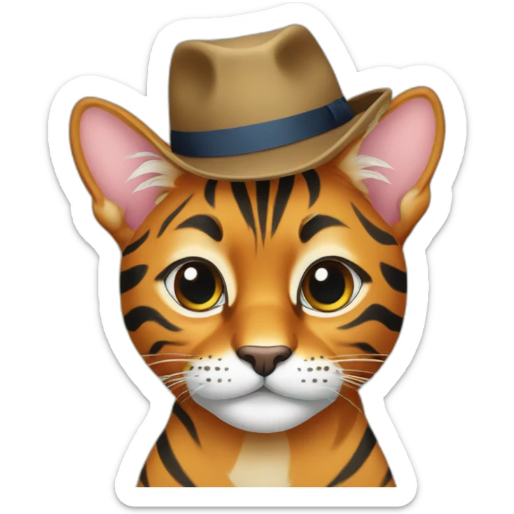 bengal in hat sticker