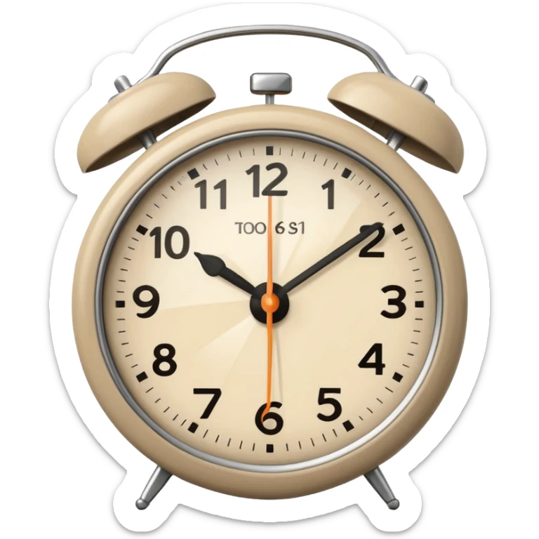 alarm oclock aesthetic and ios.18.1 and to show six in the morning color beige sticker