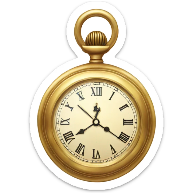 Golden pocket watch sticker