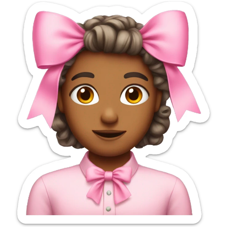 one pink bow sticker