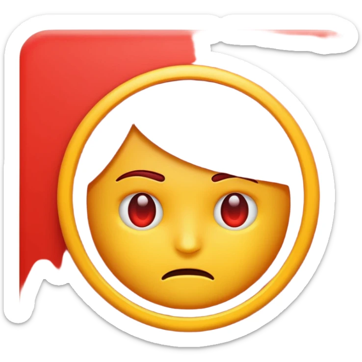 Urgent red alert emoji, glowing red, strong contrast, simple emoji design. sticker