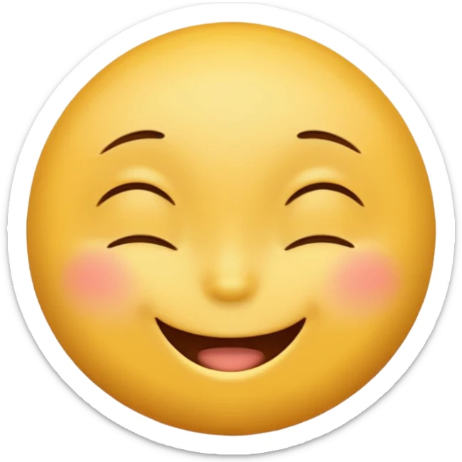 emoji yellow cute face smiling, remove the white part of the eyes sticker