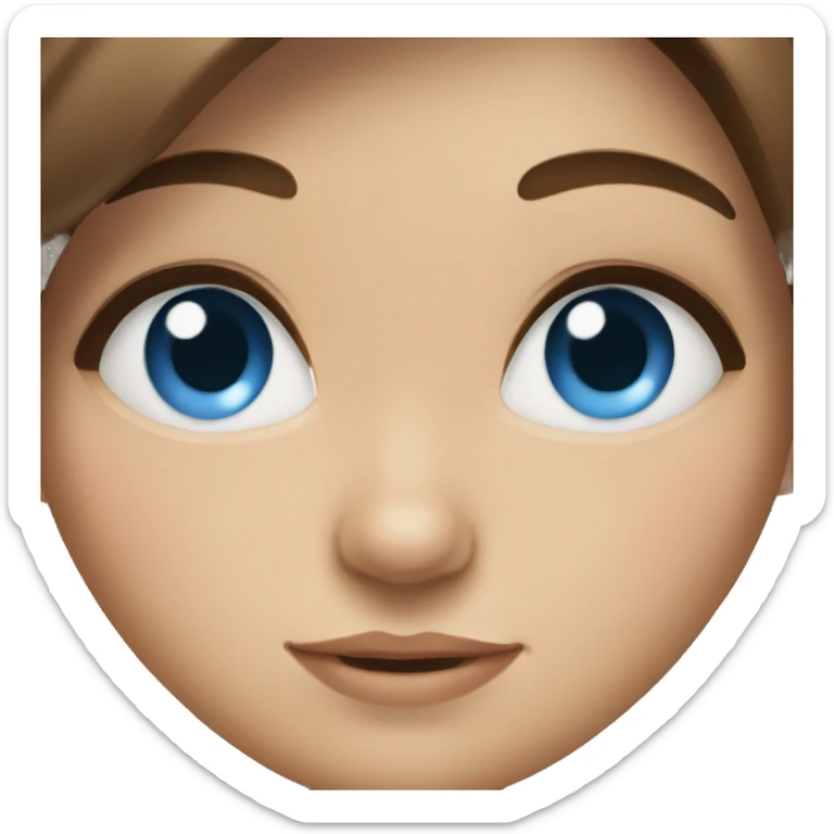 Brown hair blue eye girl sticker