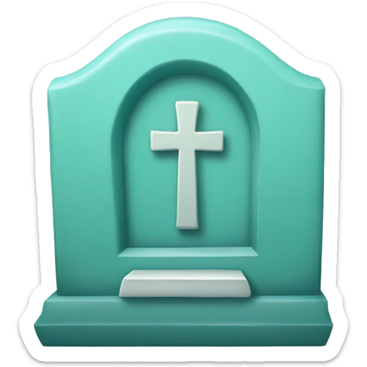 Light teal tombstone  sticker