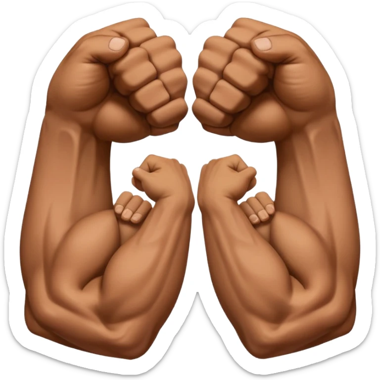 Two fists crossed over each other at the wrists like being handcuffed just without the cuffs in an upward and downword motion sticker