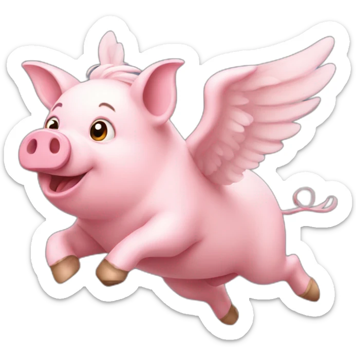 flying pig sticker