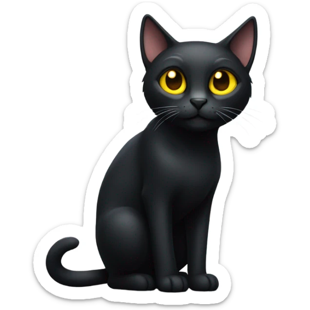 black cat sticker