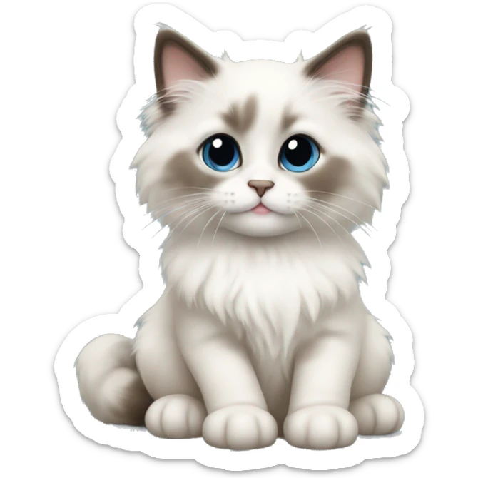 Ragdoll kitten sitting sticker