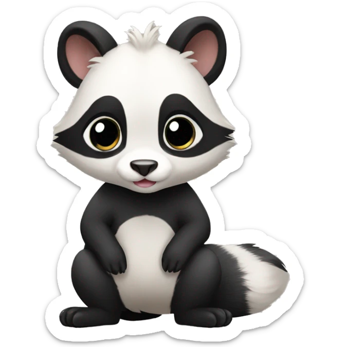 Cute skunk-panda-raccoon-ferret-cat-hybrid full body sticker