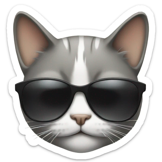 Cat with sunglasses sticker