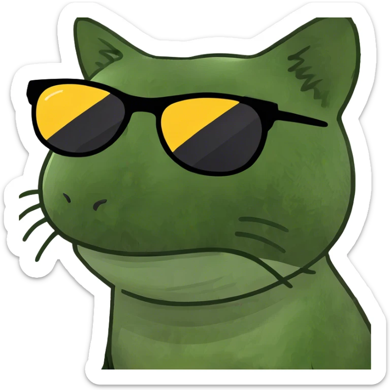 Cat with sunglasses sticker