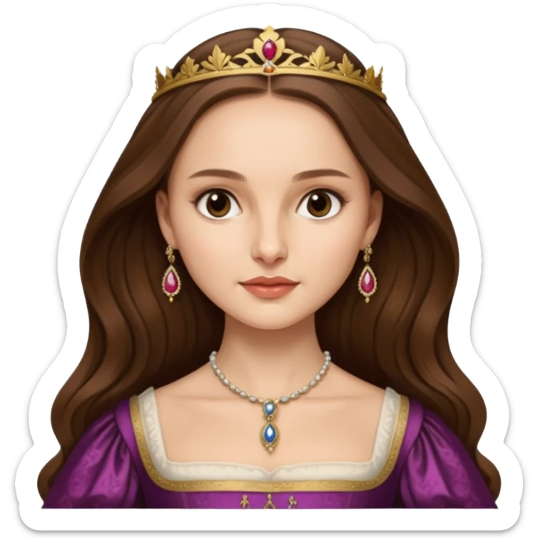 natalie portman with long hair as anne boleyn from the other boleyn girl sticker