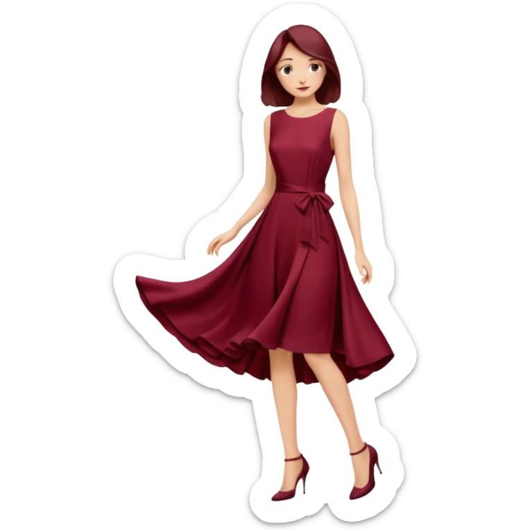 burgundury dress whitout the woman, just the dress. make it knee lenght sticker