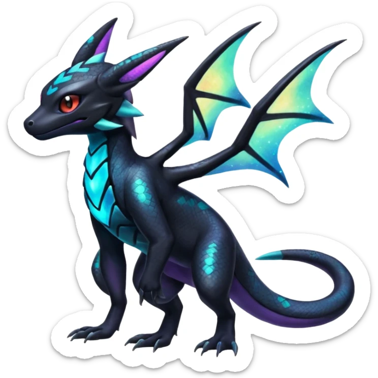 Shiny Nebulae Salandit-Noivern-Umbreon-Hybrid (Full body) sticker