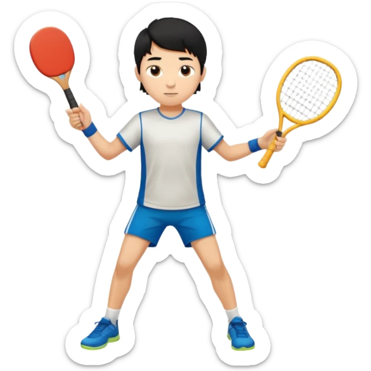 Boy hair black pádel sticker