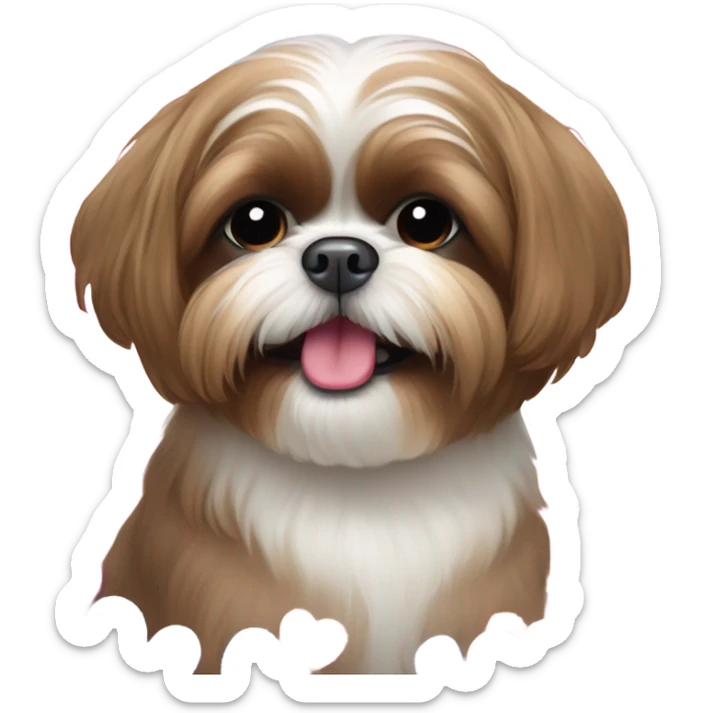 make me a sticker of a brown shih tzu that is in love  sticker