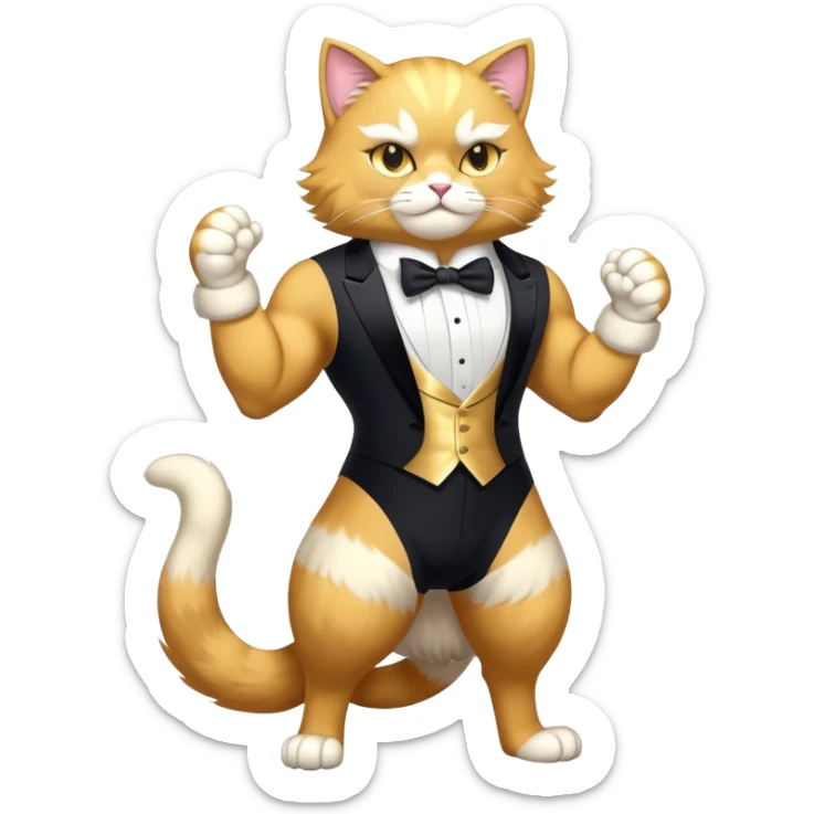 Giant Pussy Gay King Kong Super duper Transcendent celestial infinity cosmic galactic energy Mega neon unicorn dragon hydra hyper rare golden penguin Golden Divine god angel Omni Black and white Super muscular Buff sigma Gigachad cat full body tuxedo colored  sticker