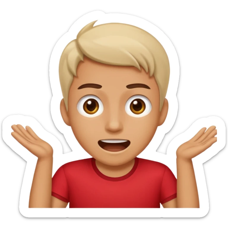 Tourist Character in Red Shirt with A slight expression of excitement and urgency sticker