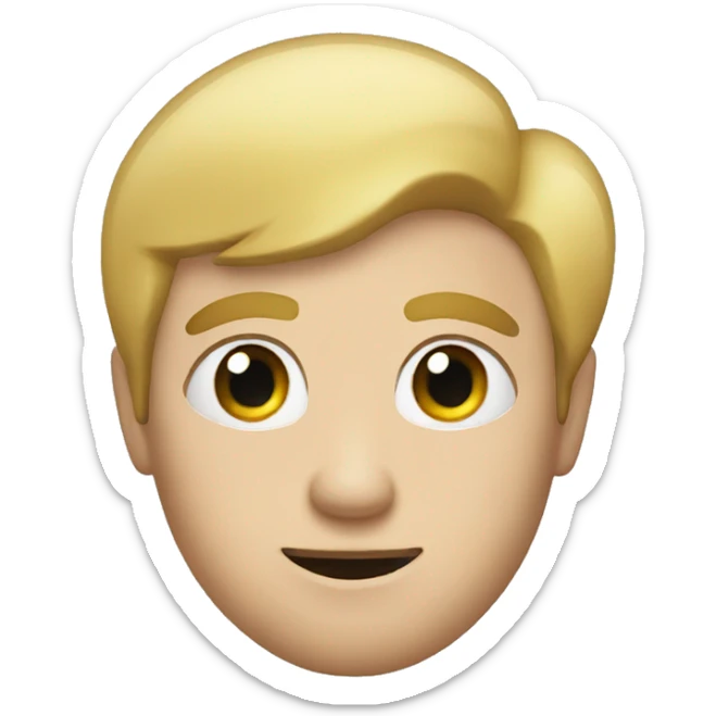 A man with crooked eyes and blond hair who flies to the moon sticker