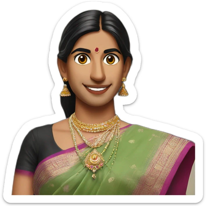 Rishi Sunak bindi wearing a sari Houses of Parliament sticker