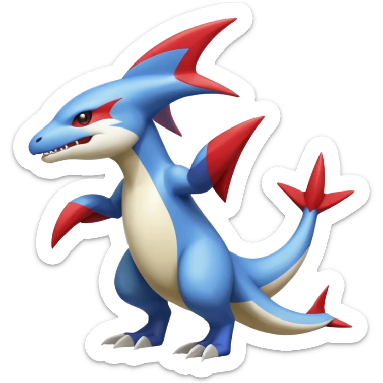 Shiny Koraidon-Latios-Marowak-Gabite-Fakémon-hybrid-creature (full body)  sticker