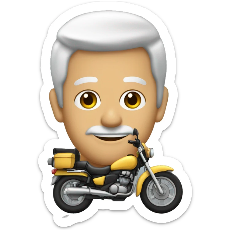 político homem de 38 anos em cima de uma moto acenando.  sticker