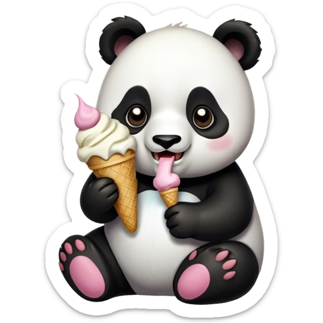 Panda rating ice cream sticker