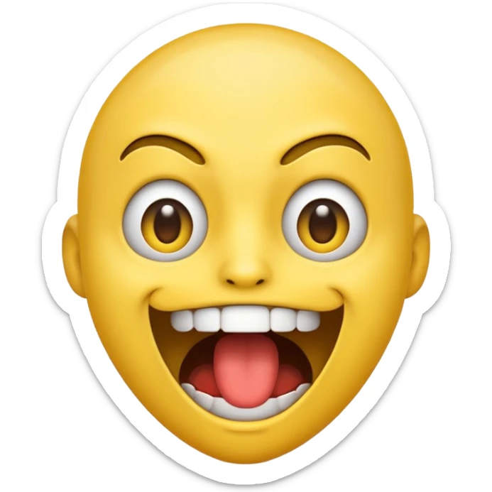 a face with a large opened mouth in emoji of whatsapp style (yellow). Larger is, better is sticker