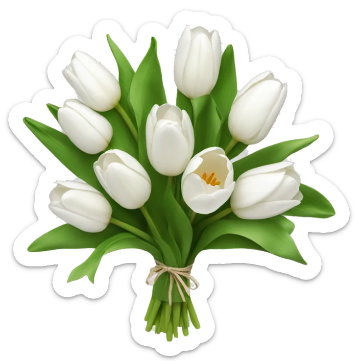 white tulip bouquet  sticker