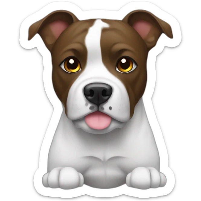 Staffi femmelle noir avec des chaussettes blanche  sur ses  pattes sticker