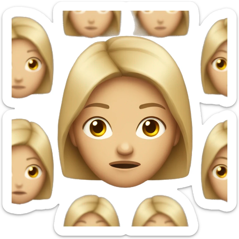 angry woman white tanned skin brown to blond hair  sticker