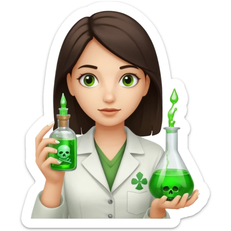 Gir trying to poison me her name tag  is denisa george is must be written  sticker