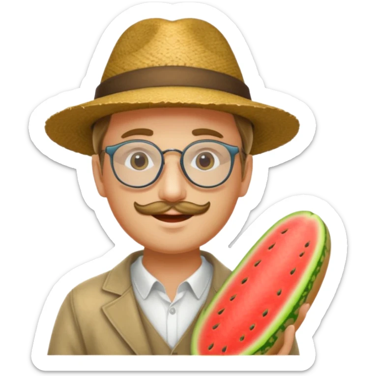 Un humain homme avec un chapeau melon et des sunglasse et une baguette magique sticker
