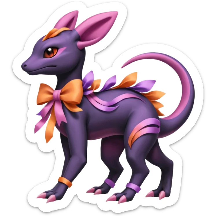 Shiny Dusknoir-Salandit-Sylveon-Fakémon-hybrid-creature (full body)  sticker