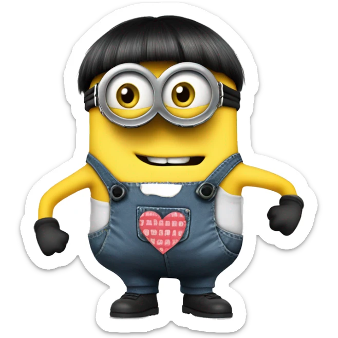 minions frm despicable me wearing a shirt that says i love camden sticker